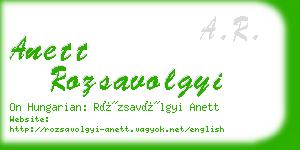 anett rozsavolgyi business card